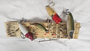 lot 10 image: Fishing Plugs and Holder
