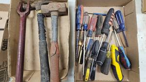 lot 381 image: Screwdriver, hammer and Ball Joint Fork