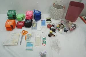 lot 58 image: Huge lot, thread and sewing items plus can coolers