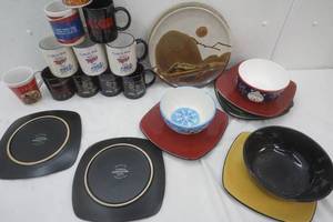 lot 59 image: Corelle hearthstone dishes and misc. mugs