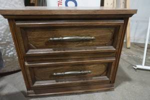 lot 103 image: 2 drawer night stand. good shape