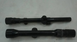 lot 97 image: gun scopes Weaver V22-A with barrel mounts, Bushnell 3-9X32