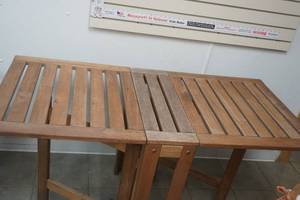 lot 104 image: fold up wooden patio table 52 long just over 2 wide