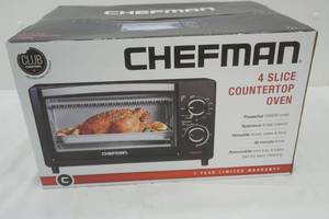 lot 110 image: NEW IN BOX. Chef man Countertop Oven. 1000W.