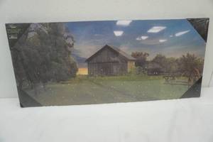 lot 174 image: canvas painting in plastic. led lighted canvas. 1x28