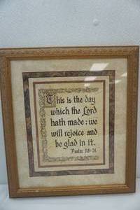 lot 179 image: Psalm 11824 print. framed. 15x 17