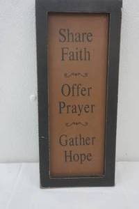 lot 184 image: faith wooden decor sign 7x16