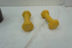 lot 188 image: 2 2lb weights. yellow.