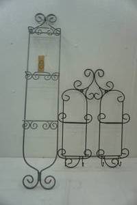 lot 240 image: 2 metal shelves. plate holders.