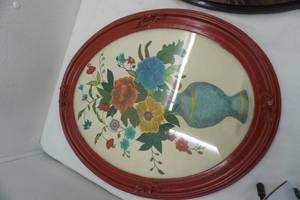 lot 243 image: vintageantique picture frame with glass. 19x 23