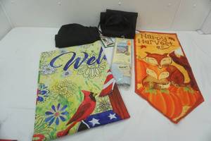 lot 268 image: decorative flags and fold-up chair coverscarrying cases