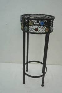 lot 289 image: metal decorative tableplant stand. 10 diameter