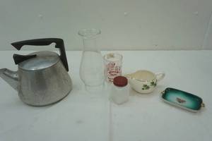 lot 302 image: vintageantique decor lot tea pot and more