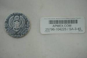 lot 313 image: 12 oz silver round. Monarch Precious Metals. Egyptian Pharaoh