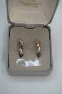lot 328 image: earrings. 18k gold over sterling silver genuine diamond accent