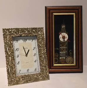 lot 98 image: Unique Bulova Clock and Decorative Big Ben Clock