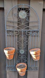 lot 35 image: Hanging Metal Wall Planter #2
