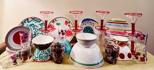 lot 172 image: One Stop Plastic Party Dinnerware  Margarita Glasses, Bowls and Much More