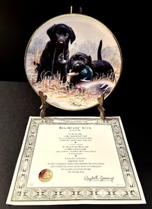 lot 179 image: Franklin Mint Heirloom Black Labrador Retriever Collector Plate Beginners Luck 1991