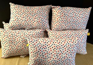 lot 184 image: Seven Pretty Polka Dot Outdoor Pillows