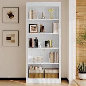 Harper & Bright Designs White 83.4 in. Tall Wood Home Office 5-Shelf Standard Bookcase with Adjustable Shelves Customer Returns Review all pictures