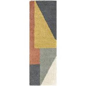 BALTA Jordan Mustard 2 ft. x 7 ft. Geometric Runner Rug Customer Returns Review all pictures