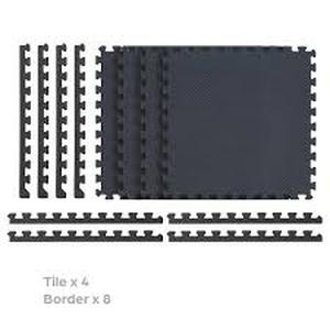 Lot of 4 TrafficMaster Black 24 in. W x 24 in. L x 0.47 in. Foam Interlocking Gym Floor Tiles (6 TilesPack) (24 sq. ft.)