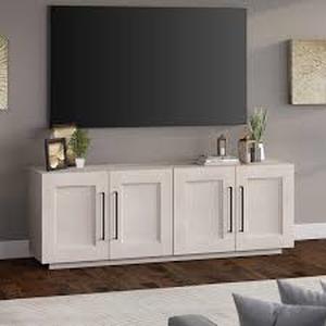 lot 10 image: Merrimac 68 in. Alder White TV Stand Fits TVs up to 75 in. Customer return Review all pictures