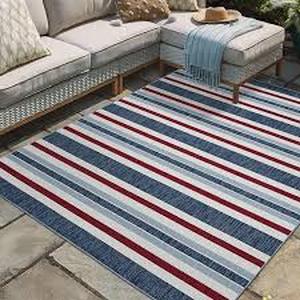 lot 11 image: Hampton Bay Poolside Sea 6 ft. 6 in. x 9 ft. IndoorOutdoor Area Rug Customer return Review all pictures