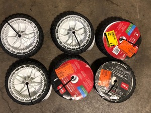lot 18 image: Mix lot of 6 Toro Replacement Wheels Customer return Review all pictures