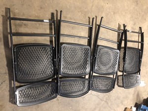 lot 38 image: Lot of Various Black Event Chairs Customer returns Review all pictures