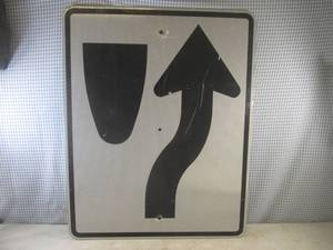 lot 407 image: (BR1) Keep Right Retired Road Sign ...