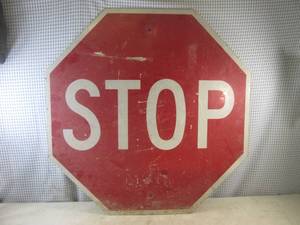 lot 408 image: (BR1) STOP Retired Road Sign 30 x ...