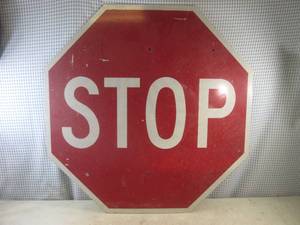 lot 409 image: (BR1) STOP Retired Road Sign 30 x ...