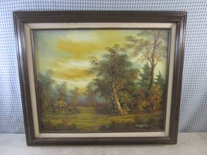 lot 410 image: (FDS) Vintage Framed Canvas Oil Pai...