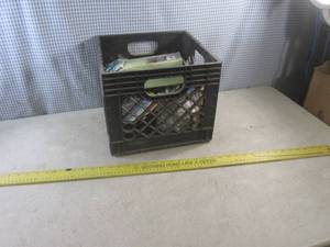 lot 320 image: (F-1) Plastic Crate with Misc Conte...