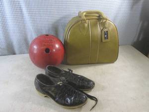 lot 323 image: (A-2) Vintage Bowling Ball with Bag...