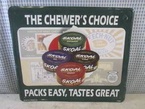 lot 325 image: (EC1) Skoal Long Cut Tin Sign 17 x...
