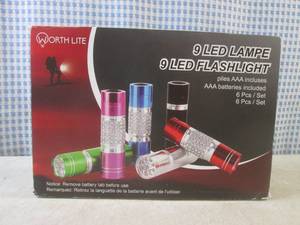 lot 49 image: (EC1) 6-Pack of 9 LED Flashlights...