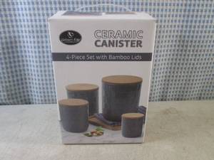lot 93 image: (EC1) 4pc Ceramic Canister Set with...