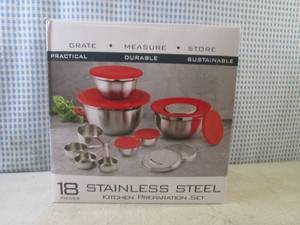 lot 111 image: (BS) 18pc Stainless Steel Kitchen P...