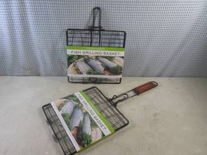 lot 156 image: (H-1) 2 Fish Grilling Baskets...