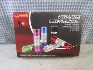 lot 166 image: (BS) Set of 6 - 9 LED Flashlights...