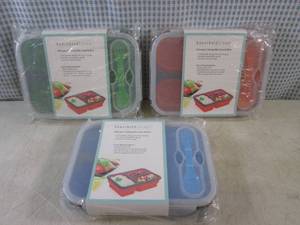 lot 173 image: (BSB) 3 Silicone Collapsible Lunch ...