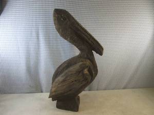 lot 181 image: (FS) Large Hand Carved Wood Pelican...