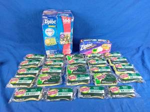 Lot of Ziploc and Scotch-Brite
