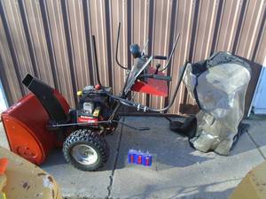 Yard Machine 826 snow blower with snow cab. Electric start. Good used condition. Tested & works. As shown.
