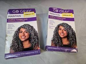 lot 16 image: Lot of 2 Packs of Go Gray Purple Toning Duo Shampoo & Conditioner  Brand New
