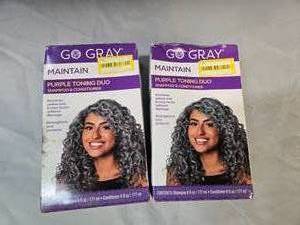 lot 17 image: Lot of 2 Packs of Go Gray Purple Toning Duo Shampoo & Conditioner  Brand New