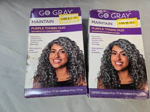 lot 18 image: Lot of 2 Packs of Go Gray Purple Toning Duo Shampoo & Conditioner  Brand New